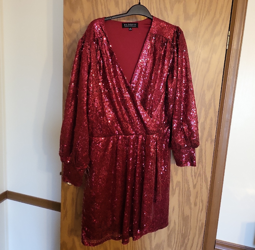 Eloquii Red Sequin Mini Dress